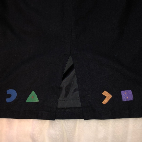 Vintage 2PC Sabrina Capune black theatre decal suit jacket + skirt - Picture 9 of 13